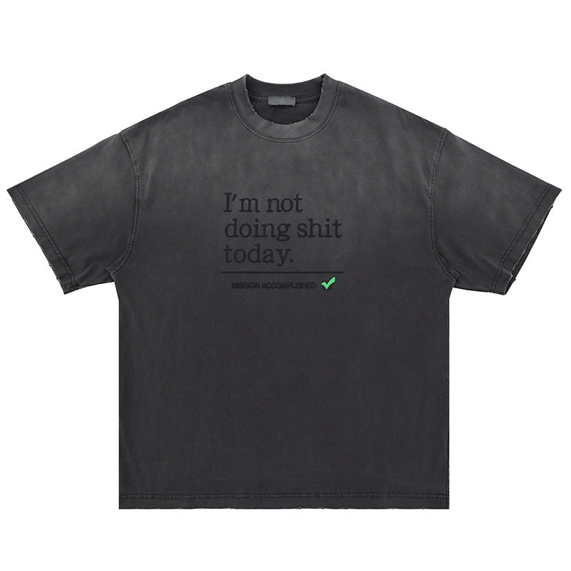 Heavy Basic Washed T-shirt Loose Cotton