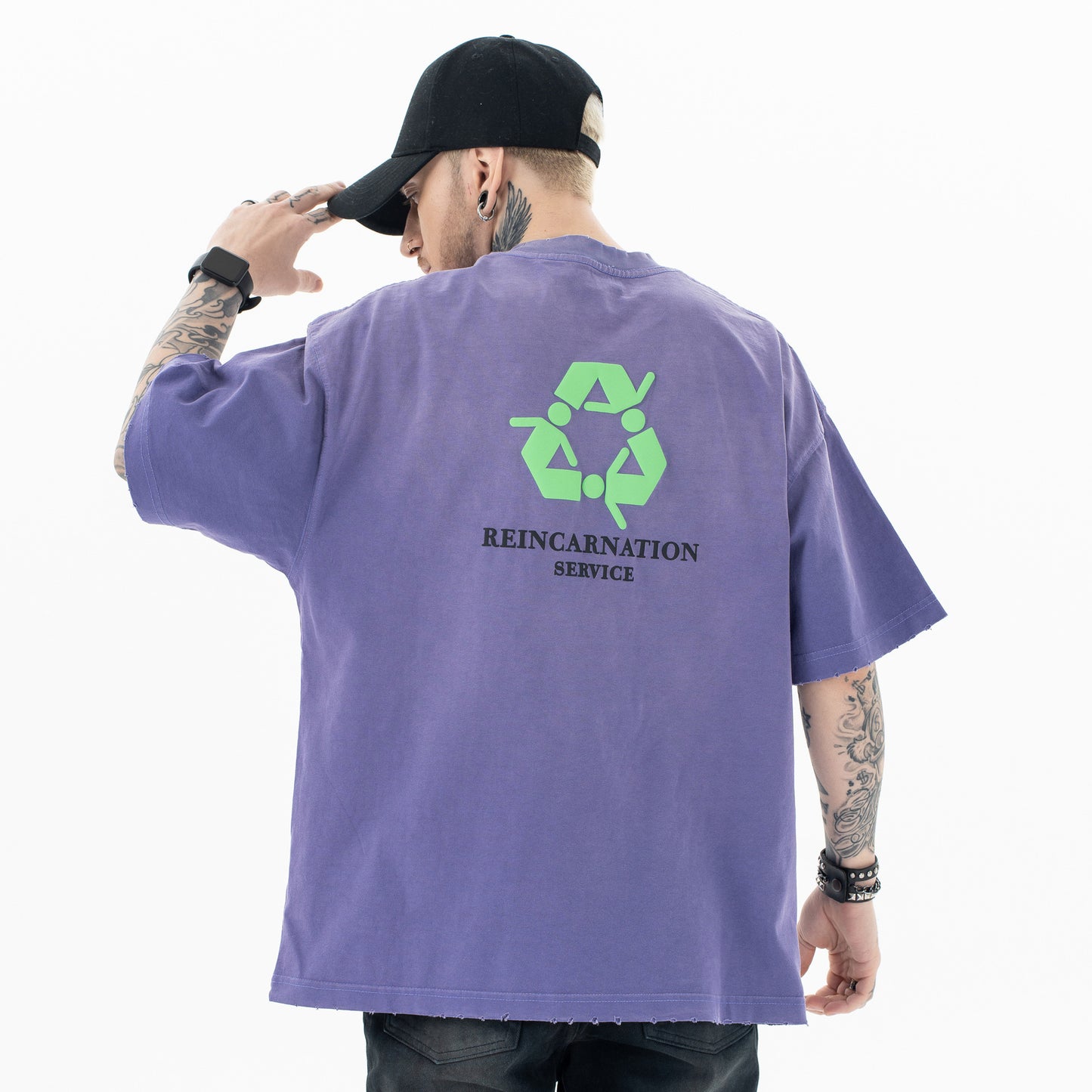 Heavy Basic Washed T-shirt Loose Cotton